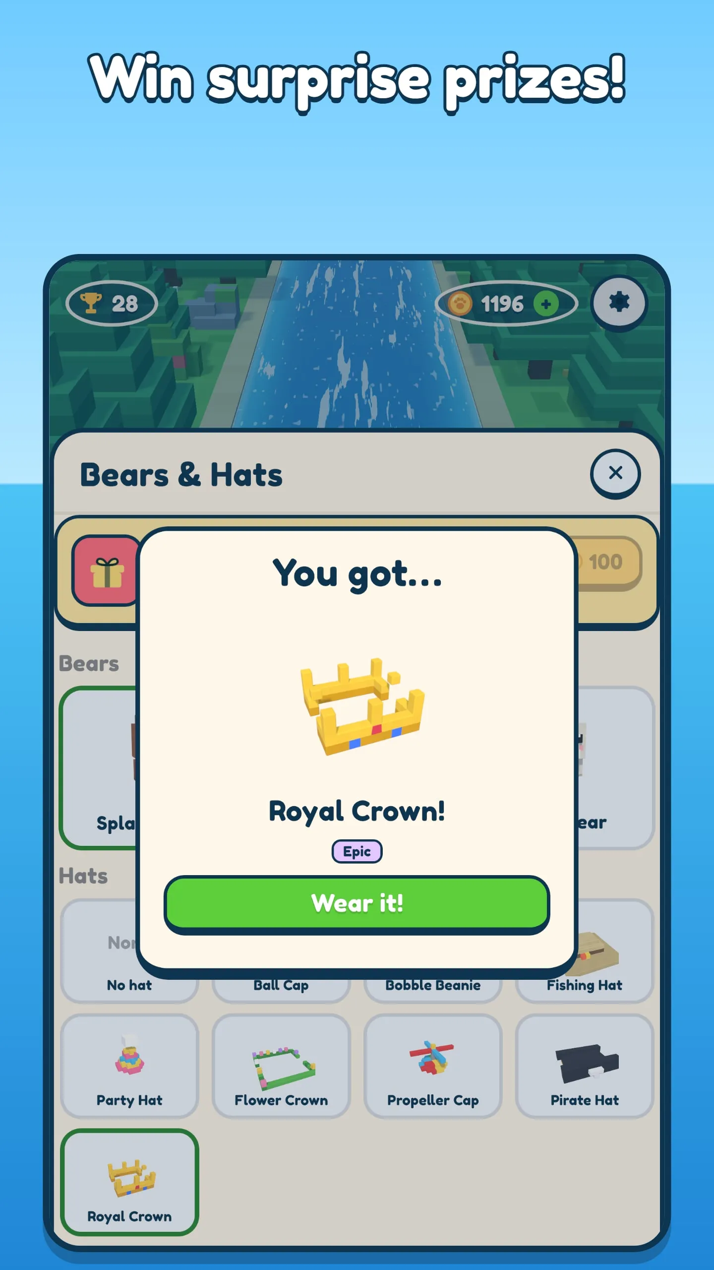 The Prize Machine revealing a Royal Crown.